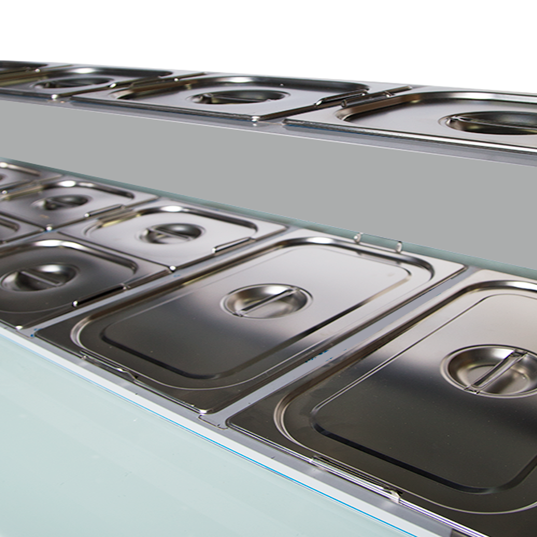 BUFETERA FRIO Y CALIENTE 1,90 MTS. BLANCO 2 NIVELES LUXURY - Imagen 4