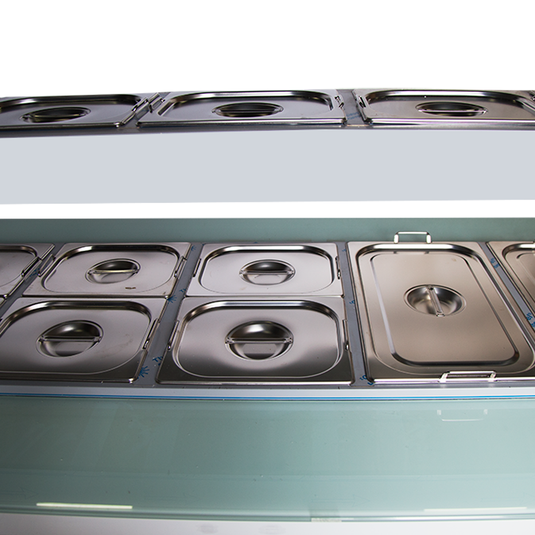 BUFETERA FRIO Y CALIENTE 1,90 MTS. BLANCO 2 NIVELES LUXURY - Imagen 3