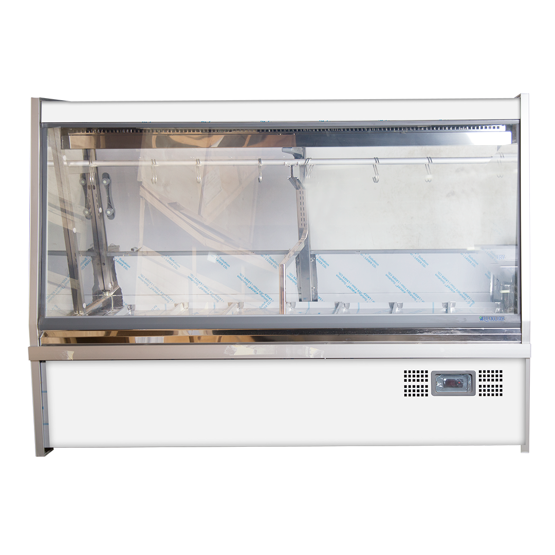 EXHIBIDOR CARNICERO 1.5MTS. INOX CON DEPOSITO LUXURY