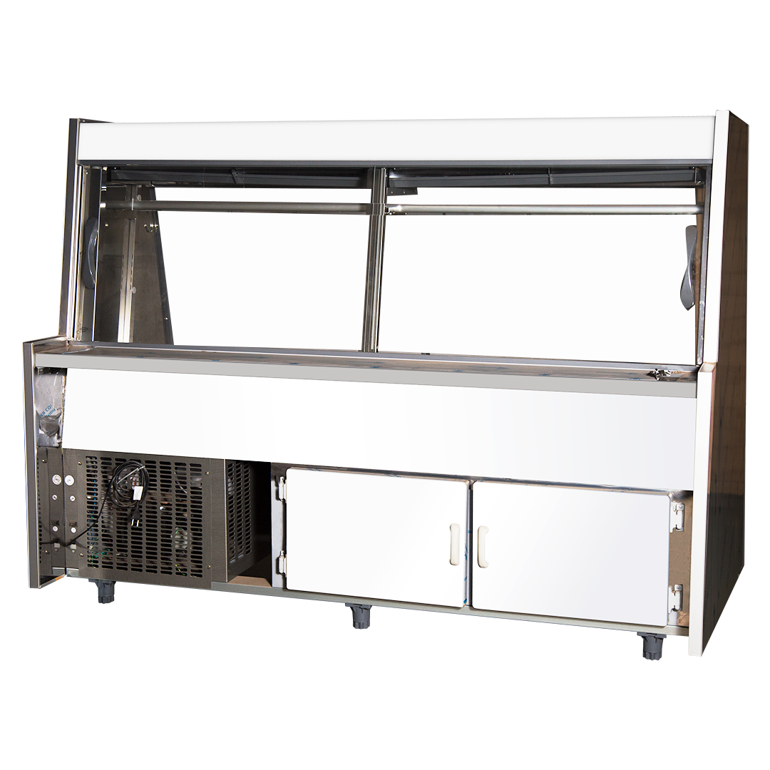 EXHIBIDOR CARNICERO 1.5MTS. INOX CON DEPOSITO LUXURY - Imagen 2